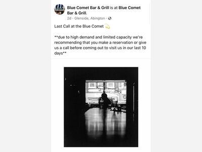 Blue Comet Bar & Grill Closing Permanently March 21st